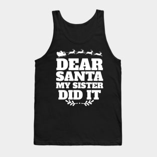 Dear Santa My Cousin Did It Funny Christmas Family Pajama Tank Top